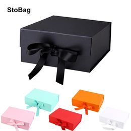 StoBag-Thicken Gift Box with Lid Birthday Wedding Event Party Favours Decoration Storage Gift Wrap Bridesmaid Proposal 240116