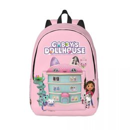 Bags Gabbys Dollhouse Travel Canvas Backpack Men Women School Computer Bookbag Mercat Cat College Student Daypack Bags