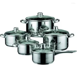 Cookware Sets ELO Skyline Stainless Steel Kitchen Induction Pots And Pans Set With Air Ventilated Lids 10-Piece