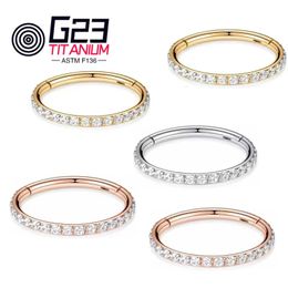 1PC 6-12MM G23 CZ Opal Hinged Pitch Ring Nose Ring Open Small Nasal Septum Cartilage Women Earring Perforated Jewellery 240115