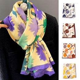 Scarves Casual Embroider Printed Flowers Scarf Vintage Cotton Linen Design Hijab Outdoor Windproof Cycling Shawl Wraps Warm Accessories