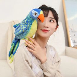 5070cm Cute Lifelike Parrot Plush Stuffed Animal Toy Soft Kawaii Simulation Bird Dolls for Children Girls Baby Birthday Gift 240116