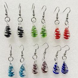 Dangle Earrings 6 Pairs Blue Drop Shapes Pendant Coloured Murano Glass Lampwork Jewellery For WomenYellow Items