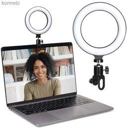 Selfie Lights 6.3 Inch LED Ring Lights Round Lamp Selfie Live Streaming USB Desktop Clip for Youtube Macbook PC Laptop Computer Tiktok StreamL240116