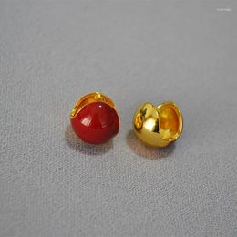 Dangle Earrings Year Festive Red Acacia Bean Wine Ball Double-sided Ear Buckle Temperament Simple Personality Female