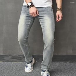 Men's Jeans Men Autumn Simple Solid Color Slim Male High Quality Casual Stylish Jogging Denim Trousers