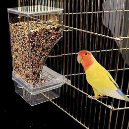 Other Bird Supplies Feeder Pets Parrot Automatic Drinker Clear Acrylic Seed Food Container Birds Cage Parakeet Canary Finch Accessories