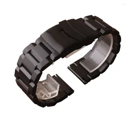 Watch Bands Watchbands 18mm 20mm 22mm 24mm Solid Stainless Steel Strap Safety Buckle Matte Metal Replacement Bracelet Universal Band