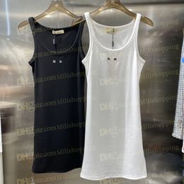 2024 Women Designer Tanks Embroidered Dress Miu Letter Tops Tees