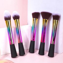 Makeup Brushes 5PCS Dazzling Colours Face Brush Set Ultra Soft Hair Foundation Concealer Blush Contour Blending Cosmetic Beauty Tools