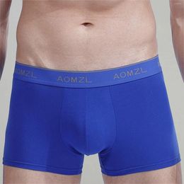 Underpants Men's Cotton U Sports Solid Colour Boxer Shorts Head