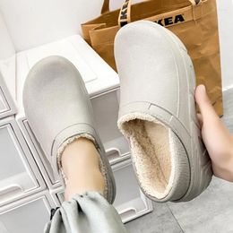 Slippers 2024 Winter Men's Bag Heel Waterproof Cotton Wear Non Slip And Warm Shoes For Men At Home Outside