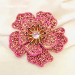 Brooches Timeless Wonder Fancy Zirconia Geo Floral Brooch Pins For Women Designer Jewelry Goth Runway Vintage Top Rare 5111