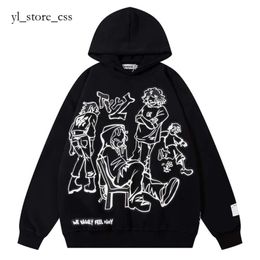 Aelfric Eden Hoodie Men's Hoodies Sweatshirts Aelfric Eden Womens Cartoon Line Y2k Character Harajuku Hip Hop Sweatshirt Pullover 3274