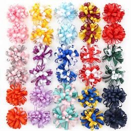 30pcs Solid Ribbon Bowknot Hair Clips For Baby Girls Handmade Cute Bows Hairpin Barrettes Headwear Kids Hair Accessories 240116