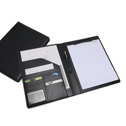 Multifunctional A4 Conference Folder Business Stationery Folder Leather Contract File Folders Zippered Organiser Card Holder 240116