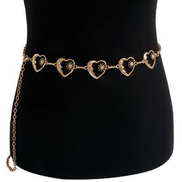 Fashionable Caring Metal Chain for Women's Decoration, Skirt and Pants Trendy Ins Heart-shaped Chain, Waist Belt Accessory