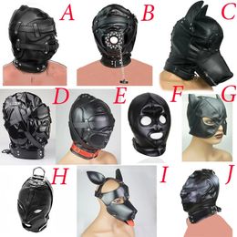 Bdsm Mask With GagGear BondageRole Play Hood Padded BlindfoldSex Toys For CouplesHead Harness SM Products 240115