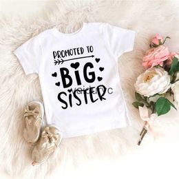 T-shirts Promoted To Big Sister Kids T-Shirt ldrens T Shirt Baby Announcement Top Toddler Tshirt Summer Clothes Girls Short Sleeve Teevaiduryc