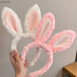 Headbands Simple Female Girls Makeup Costume Prop Headdress Hair Accessories Rabbit Ear Hair Hoop Women Headband Korean Style Headband YQ240116