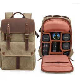 Backpack Large Capacity Retro Batik Canvas Waterproof Pography Durtable Shoulders Bags Travel Outdoor Casual Men Camera Bag