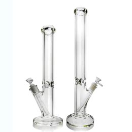 9MM Water Bong Heavy Straight Tube Bong Straight Glass Tall Water Pipe Bongs Smoking Water with Sturdy Round Base ZZ