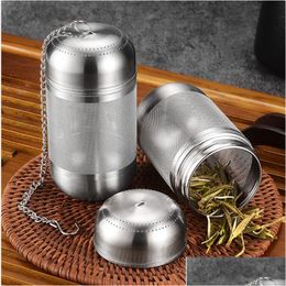 Stainless Steel Tea Infuser Leaves Spice Seasoning Ball Strainer Teapot Fine Mesh Coffee Filter Teaware Kitchen Accessories Drop Del Dhvgp