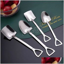 Stainless Steel Shovel Watermelon Spoon Children Dessert Cake Ice Cream Scoop Fruit Salad Scoops Kitchen Dinnerware Shovels Bh6838 Dhydz