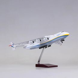 42CM 1/200 Antonov AN-225 AN225 Mriya Transport Aircraft Airplane Resin Plastic Replica Model Toy Adult Fans Collection Display 240115