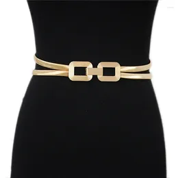 Belts Vintage Metal Elastic For Women Golden Dress Decor Waist Belt Girls Skinny Chain Female 2024