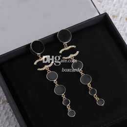 Vintage Pendant Earring Drop Studs Women Retro Crystal Letter Plated Earring With Box Set Valentine Day Birthday Gift