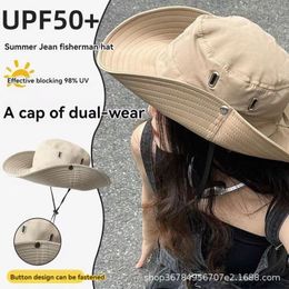 Designer Bucket Hats Men Women Military Hats Wide Brim Bucket Hat Summer Outdoor UV Protection Cap Fishing Sun Hat Fabric Breathability