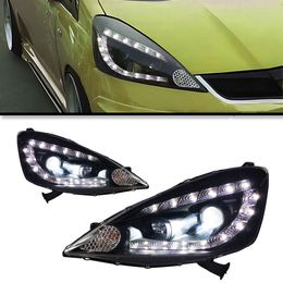 For Honda FIT Headlights Jazz 2008-2010 Styling LED Daytime Lights Dual Projector DRL Car Accesorios Modified
