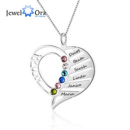 Mothers Day Gift Name Necklace Personalised Birthstone Engrave Name Necklaces Pendants Gift for Grandmother 240115