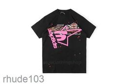 Men t Shirt Pink Young Thug Sp5der 555555 Mans Women Quality Foaming Printing Spider Web Pattern Tshirt Fashion Top Tees TWOP TWOP
