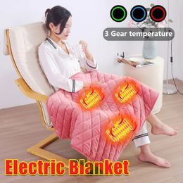 5V USB Winter Washable Electric Blanket Powered By Power Bank Winter Bed Warmer USB Heated Blanket Body Heater Office Home Shawl 240115