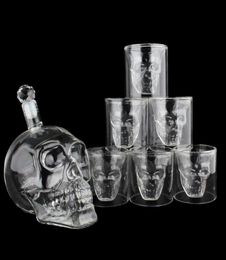 Crystal Skull Head S Cup Set 700ml Whiskey Wine Glass Bottle 75ml Glasses Cups Decanter Home Bar Vodka Drinking Mugs1707890