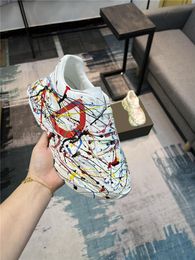 Luxury designer Graffiti Mixed Media Daymaster Sneakers Shoes best quality leather Trainers Sneaker With Box