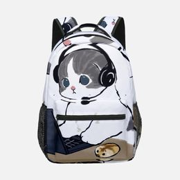 Bags Hip Hop Kpop Youthful School Bags Unisex Working cat Travel Bags 3D Print Oxford Waterproof Notebook Shoulder Backpacks