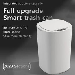 Smart Sensing Trash Can Automatic White Kitchen Bathroom Waterproof 12L Electric 240116