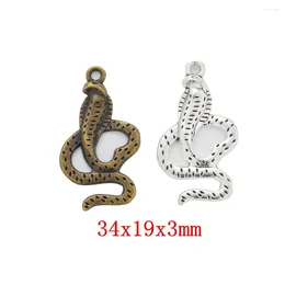 Charms 60pcs Snake Craft Supplies Pendants For DIY Crafting Jewellery Findings Making Accessory 570