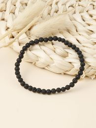 Bangle YUOKIAA 4mm Natural Volcano Stone Beaded Bracelet Vintage Classic Meditation Spirit Yoga Treatment Jewellery Gift Couple