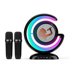 Speakers Bluetooth Music Player KTV Sound System Atmosphere Colourful Lighting Wireless Dual Microphone Speaker New Home Outdoor Karaoke