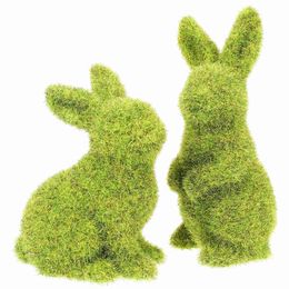 Other Event Party Supplies 2Pcs Festival Bunny Adornment Easter Rabbit Photo Prop Garden Ornament (Green) YQ240116