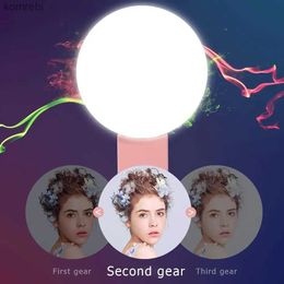 Selfie Lights New Mobile Phone LED Selfie Ring Light Portable Mini Durable Practical Three Stop Dimming Circle Photography Clip Fill LightL240117