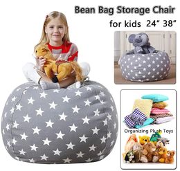 Grey Star Bean Bag Cover Extra Large Stuffed Animal Toy Storage Bean Bag Child Bean Cover Soft Seat No Filling Only Cover 240116