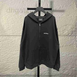 Men's Hoodies & Sweatshirts designer brand b Home High Version Paris Reverse Mirror Letter Printed Zipper Hoodie Correct Long Sleeved Cardigan V2XO