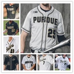 Custom Mens women youth Ncaa Purdue Boilermakers Baseball Jersey Evan Albrecht Troy Viola CJ Valdez Jake Jarvis Curtis Washington Jr. Cam Thompson Mike