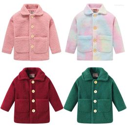 Jackets Plush Girls Jacket Spring Autumn Keep Warm Fleece Outerwear Christmas Fashion Little Princess Coats Kids Clothes 3 4 5 6 7 8 Yrs