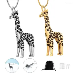 Pendant Necklaces Giraffe Memorial Urn Necklace For Pet Ashes Cremation Jewellery Charm Stainless Steel